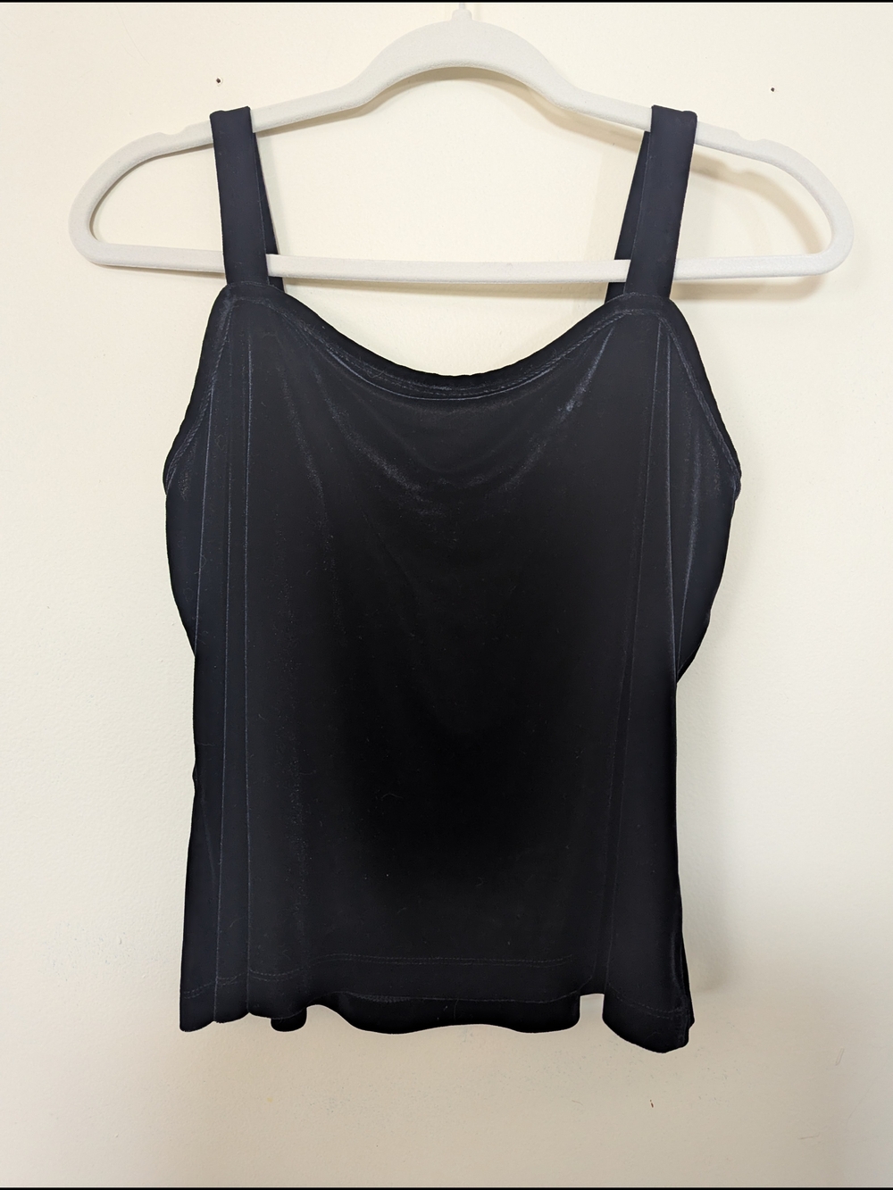 Notations Velvet Black Women's Camisole Tank with Wide Straps